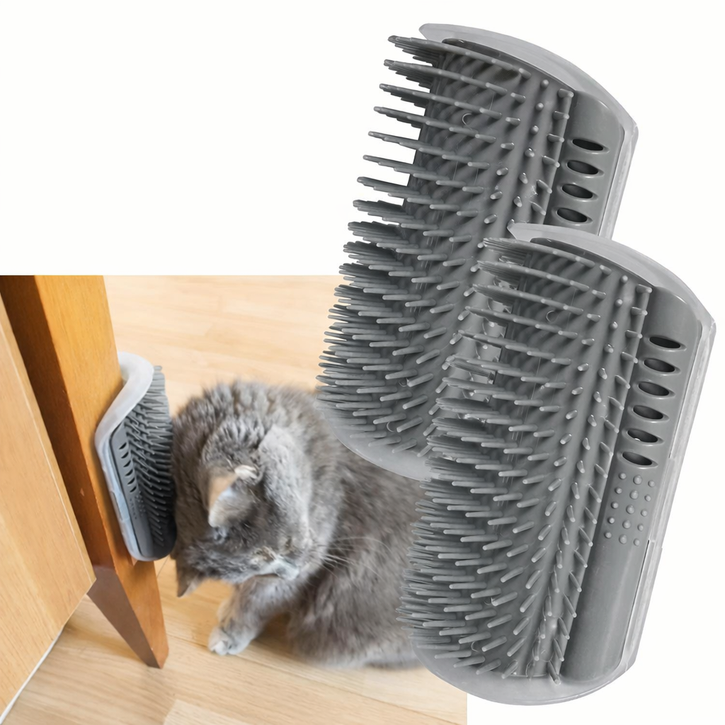 Pet cat scratching and stroking device