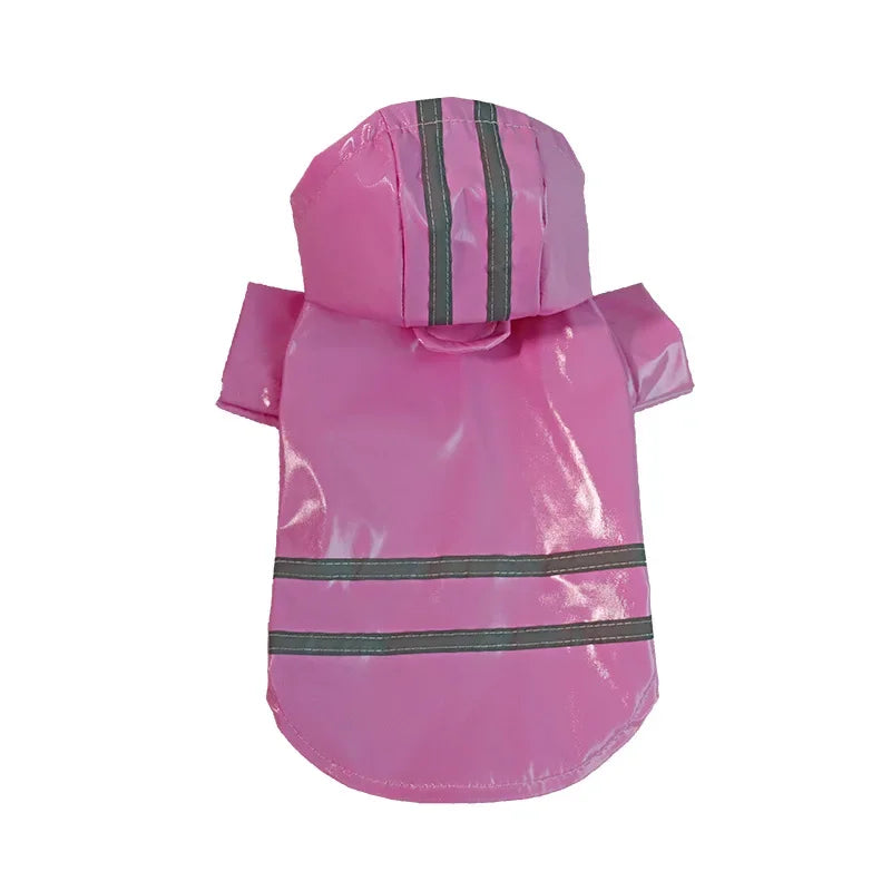 Dog Clothes, Waterproof Jackets, Hooded Raincoats with Reflective Strip