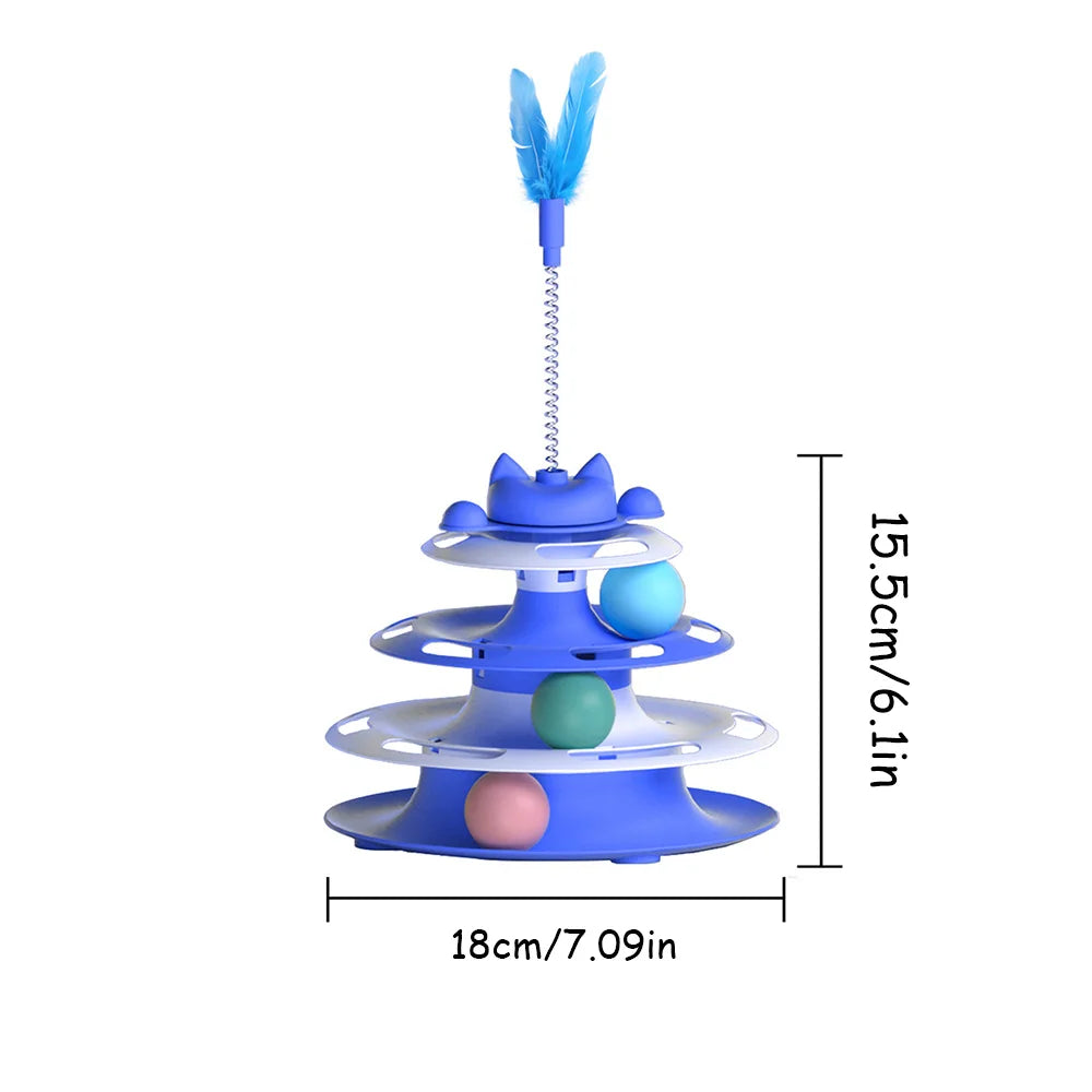 Cat Toys - Interactive Turntable, Teaser Wand, Balls