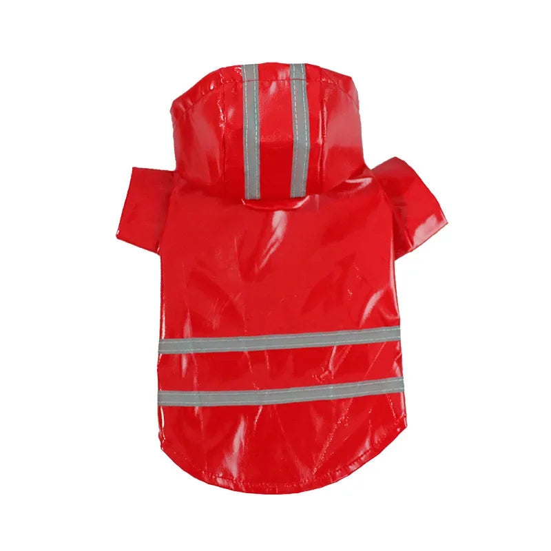 Dog Clothes, Waterproof Jackets, Hooded Raincoats with Reflective Strip