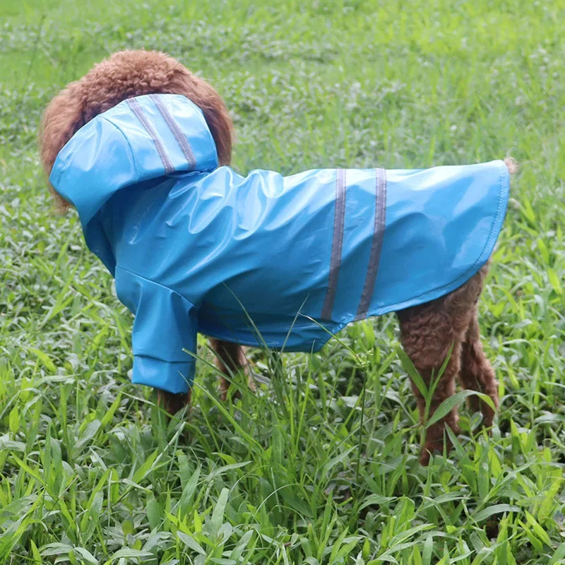 Dog Clothes, Waterproof Jackets, Hooded Raincoats with Reflective Strip
