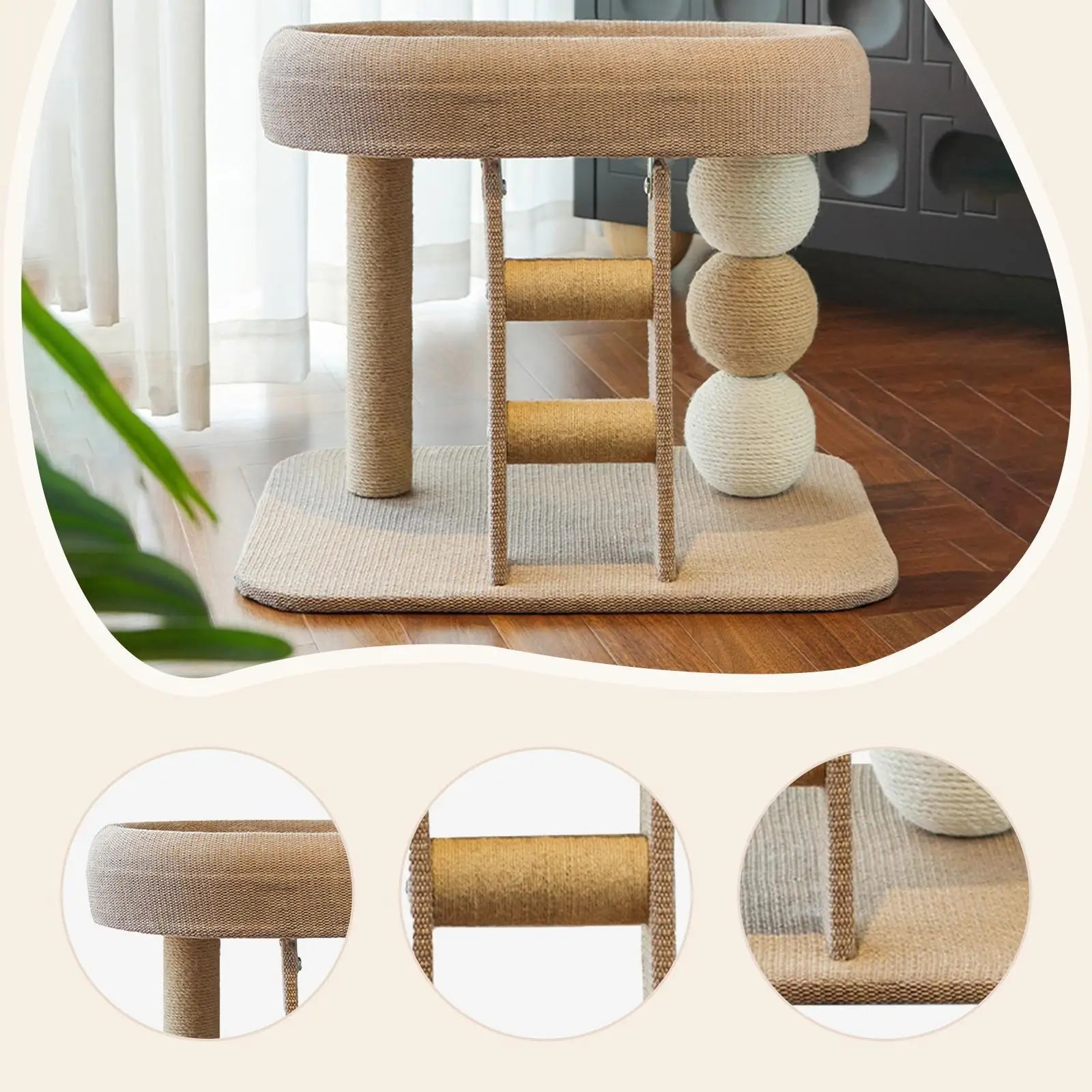 Small Cat Tree Tower with Perch Bed Scratching