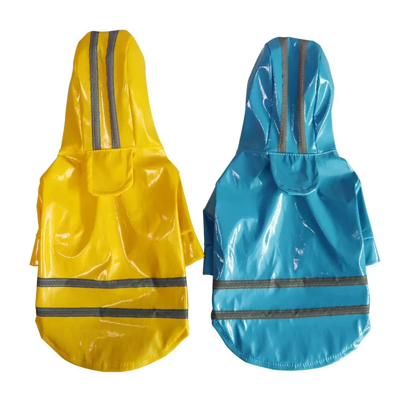 Dog Clothes, Waterproof Jackets, Hooded Raincoats with Reflective Strip