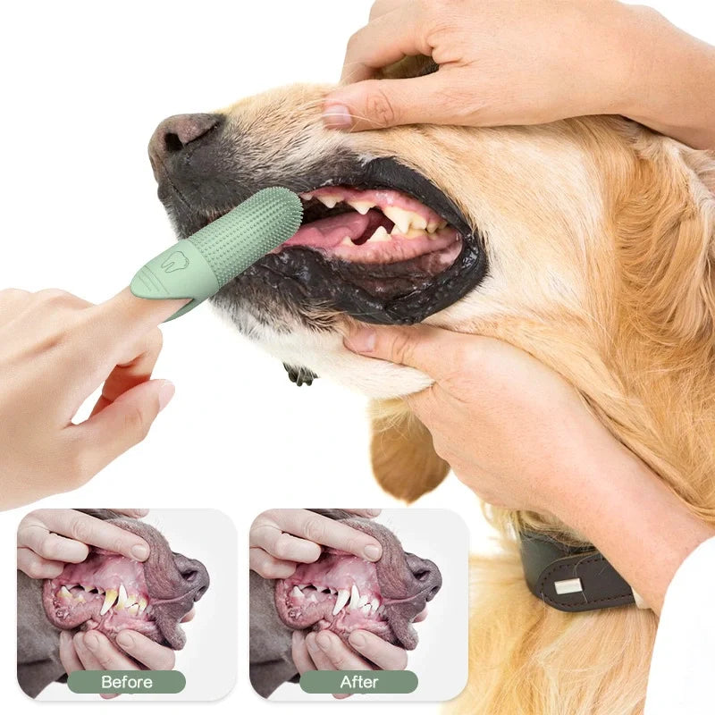 Dog Toothbrush, 360° Cleaning Finger Toothbrush for Dogs